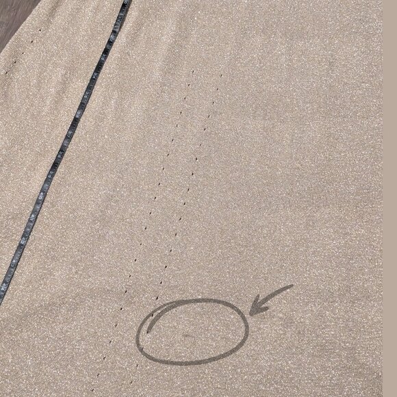 Vertigo, Surplice Neck Cold Shoulder Hi Lo Hem Dress, Gold Metallic, Sz M - Picture 13 of 14